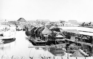 Inheemse huizen, Saigon, ca. 1870s door European Photographer