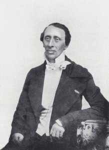 De dichter Hans Christian Andersen (zw/w foto) door European Photographer