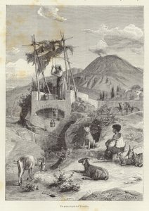 Een put aan de voet van de Vesuvius