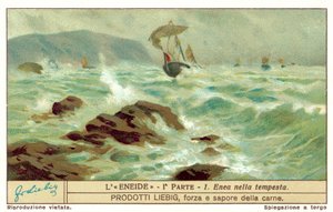 De vloot van Aeneas in de storm