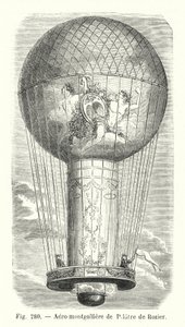 Luchtballon van Pilatre de Rozier (gravure) door European School