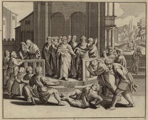Ananias valt dood neer na te hebben gelogen tegen de Heilige Geest door European School
