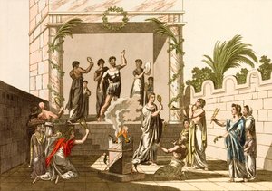 Oude Romeinen die de Riten van Isis uitvoeren, Pompeii