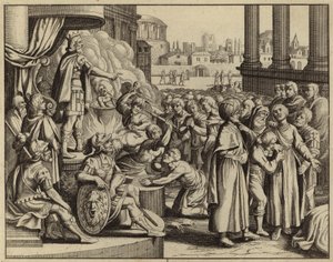 Antiochus en het martelaarschap van de vrouw met zeven zonen (gravure) door European School