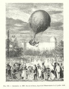 Ascensie van MM Barral en Bixio, vertrek van het Observatorium op 27 juli 1850 door European School