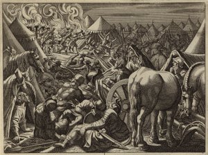 Aanval op het kamp van Midian door de 300 soldaten gekozen door Gideon door European School