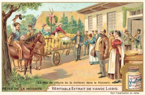 Het einde van de oogst vieren in Holstein, Duitsland