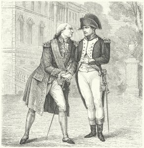 Karel IV van Spanje met Napoleon (gravure)