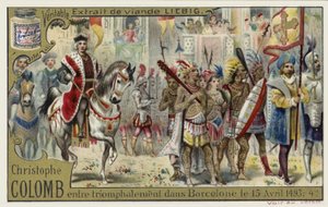 Christoffel Columbus komt triomfantelijk Barcelona binnen, 15 april 1493 door European School