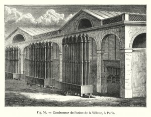 Condensor van de fabriek van La Villette, in Parijs (gravure) door European School