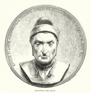 Dodenmasker van Dante Alighieri, middeleeuwse Italiaanse dichter door European School