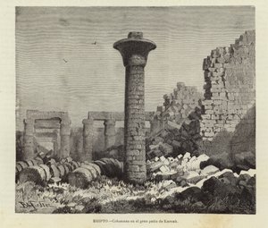 Egypte - Zuilen in de grote binnenplaats van Karnak door European School