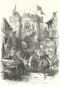 Intocht van Filips de Stoute, hertog van Bourgondië, in Antwerpen (gravure) door European School