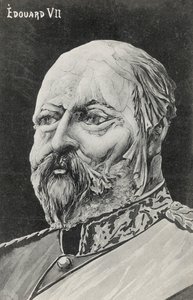 Fantasieportret van koning Edward VII (litho) door European School