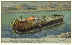 Galjoen van de Romeinse keizer Caligula op het Meer van Nemi, Italië, 1e eeuw door European School