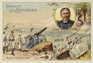 Generaal William Shafter en Amerikaanse troepen landen bij Daiquiri, Cuba, Spaans-Amerikaanse Oorlog, 23 mei 1898