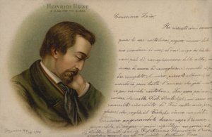 Heinrich Heine, Duits dichter (chromolitho)