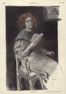 Haar Boek (kleur litho) door European School