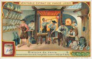 Geschiedenis van glas, Liebig-kaart, begin 20e eeuw (chromo) door European School