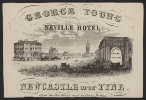 Hotelhandelskaart (gravure) door European School