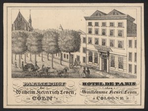 Hotelhandelskaart (gravure)