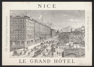 Hotelhandelskaart (gravure) door European School