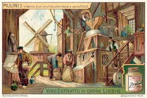 Interieur van een Nederlandse windmolen, 1500