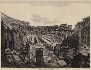 Interieur van het Colosseum in Rome, opgegraven in 1813 en geopend in 1814