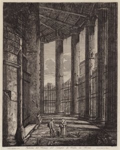 Interieur van de portiek van de Tempel van Vesta, Rome, Italië door European School