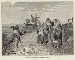 Italië - Blinde bedelaar op het platteland van Rome