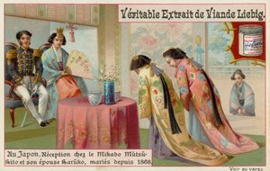 Japanse Vrouwen Ontvangen door Mikado en Zijn Vrouw door European School