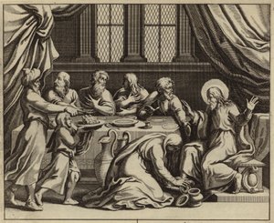 Jezus Christus gezalfd door een zondige vrouw in het huis van Simon de Farizeeër door European School