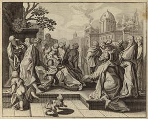 Jezus Christus zegent de kleine kinderen