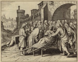 Jezus Christus wekt de zoon van de weduwe van Naïn op uit de dood