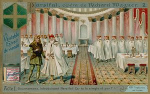 Ridders in de zaal van de Graal