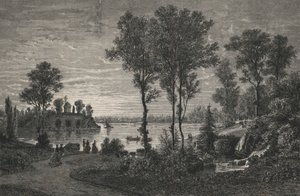 Le Lac De Gravelle, in het Bois De Vincennes (gravure) door European School