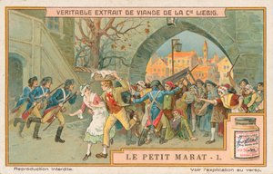 Le Petit Marat, Liebig-kaart, begin 20e eeuw (chromo) door European School