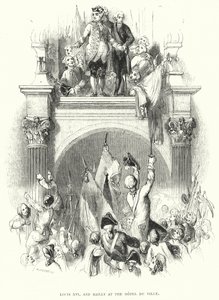 Lodewijk XVI en Bailly in het Hôtel de Ville (gravure) door European School