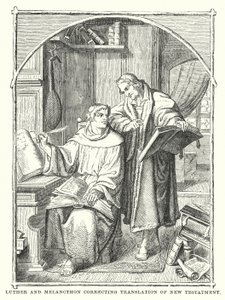Luther en Melanchthon corrigeren de vertaling van het Nieuwe Testament door European School