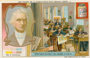Het maken van een Liebig Chromolithografie door European School