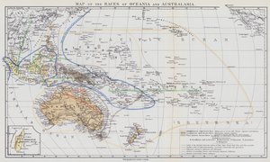 Kaart van de Rassen van Oceanië en Australazië door European School