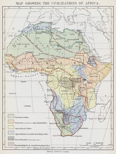 Kaart die de Beschavingen van Afrika toont door European School