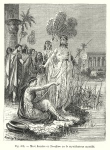 Marcus Antonius en Cleopatra of de misleider misleid (gravure) door European School