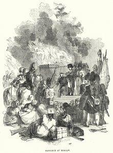 Napoleon in Moskou (gravure) door European School