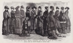 Nieuwe Wintermantels, Confecties en Bezoeken voor Dames en Jonge Dames, Modellen van Les Grands Magasins du Louvre, Parijs door European School