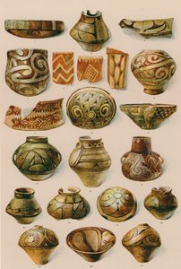 Ornament: Zuid-Rusland, Roemenië, Noord-Griekenland, einde neo-steentijd tot begin bronstijd (kleurenlitho) door European School