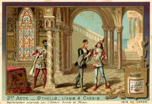 Othello hoort Iago en Cassio af