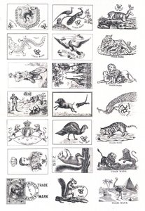 Pagina met handelsmerken, meestal met dieren door European School