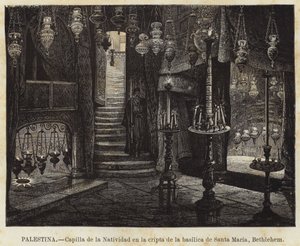 Palestina, Geboortekapel in de crypte van de basiliek van Santa Maria, Bethlehem door European School