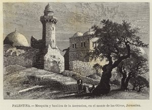 Palestina, Moskee en basiliek van de Hemelvaart, op de Olijfberg, Jeruzalem door European School